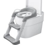 Silver - Baby Potty Seat with Ladder - Image 2