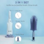 Silicone 3-in-1 Removable Brush Multi-Purpose Cleaning Brush for Bottles Nipples and Straws Deep Cleaning - Image 6