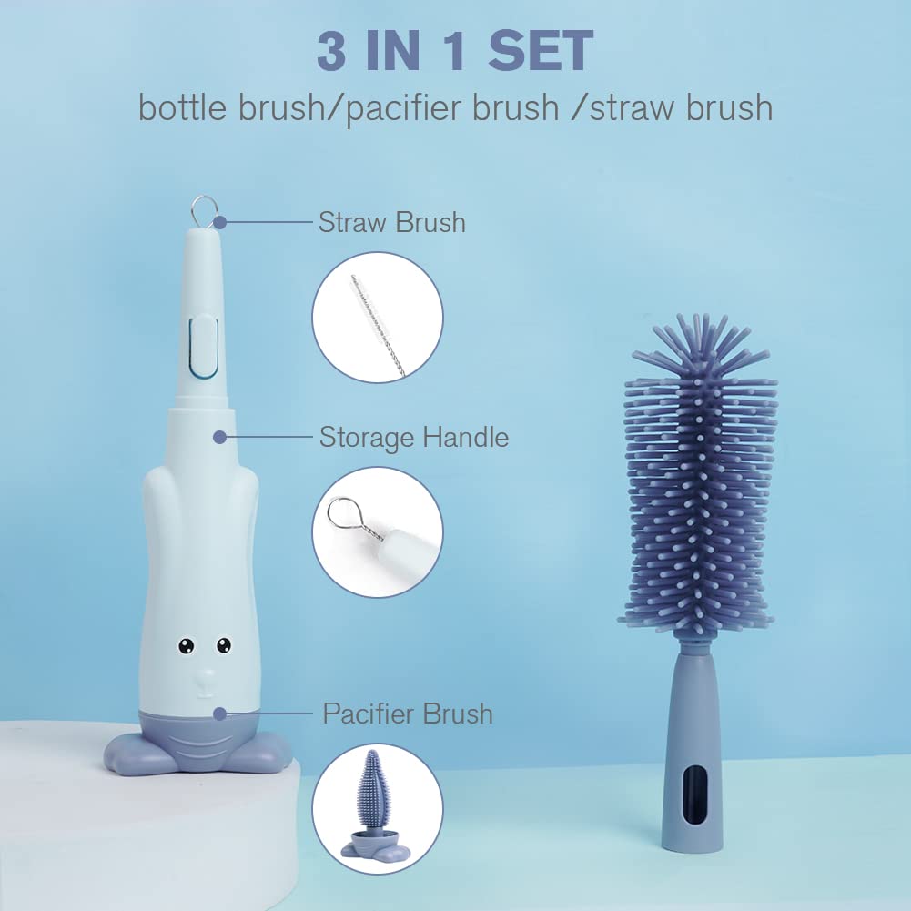 51nzpkNsmUL Silicone 3-in-1 Removable Brush Multi-Purpose Cleaning Brush for Bottles Nipples and Straws Deep Cleaning - Image 6