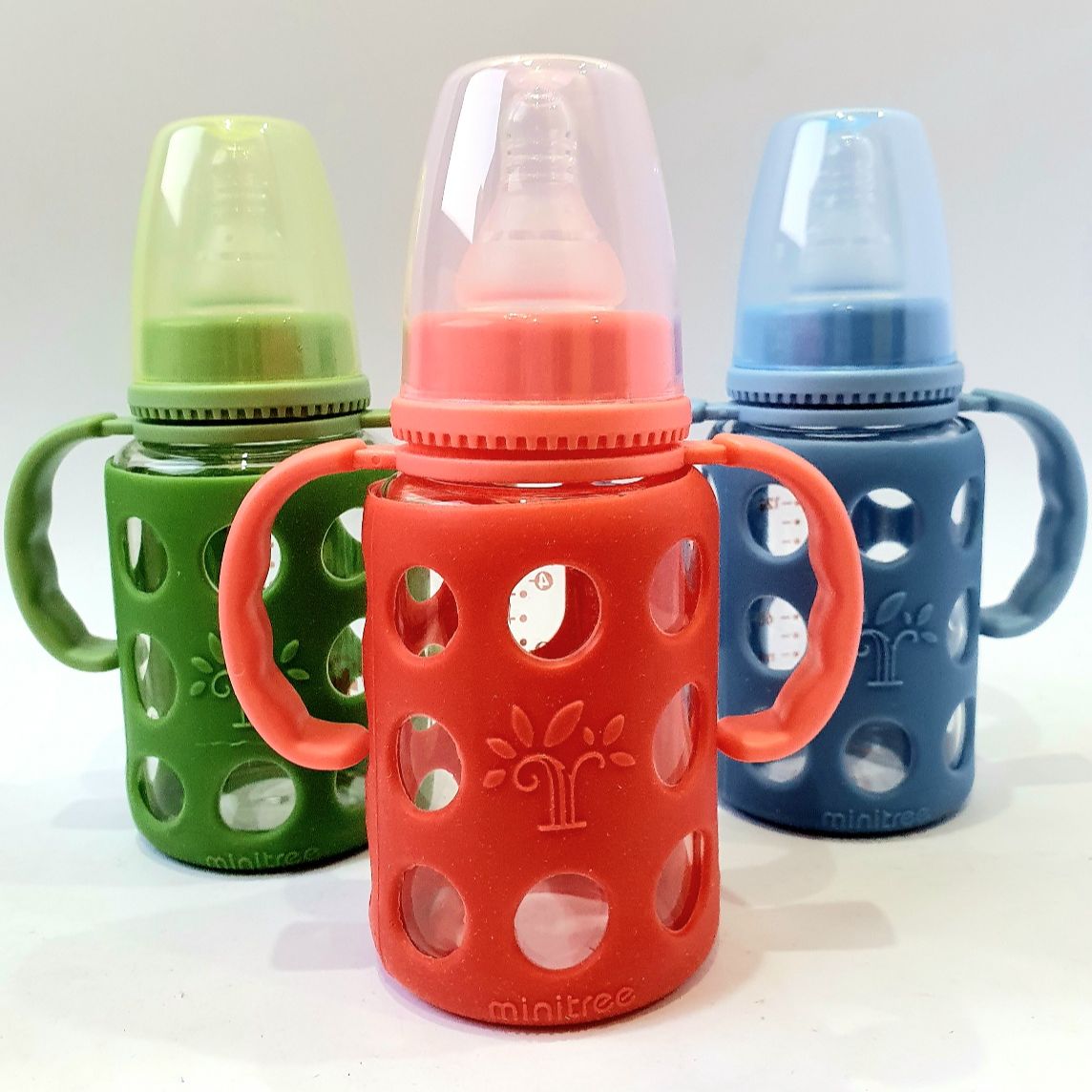 8e92aaa740acca060a0511378be54047 Baby Feeder Minitree Regular Neck Baby Feeding Glass Bottle 3m+ 120ml Multicolor Available - Image 2