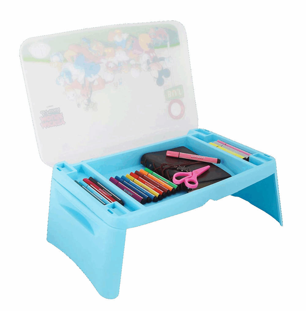 Blue- Portable Folding Multi Utility Compact Table Bag Cum Desk - Image 1