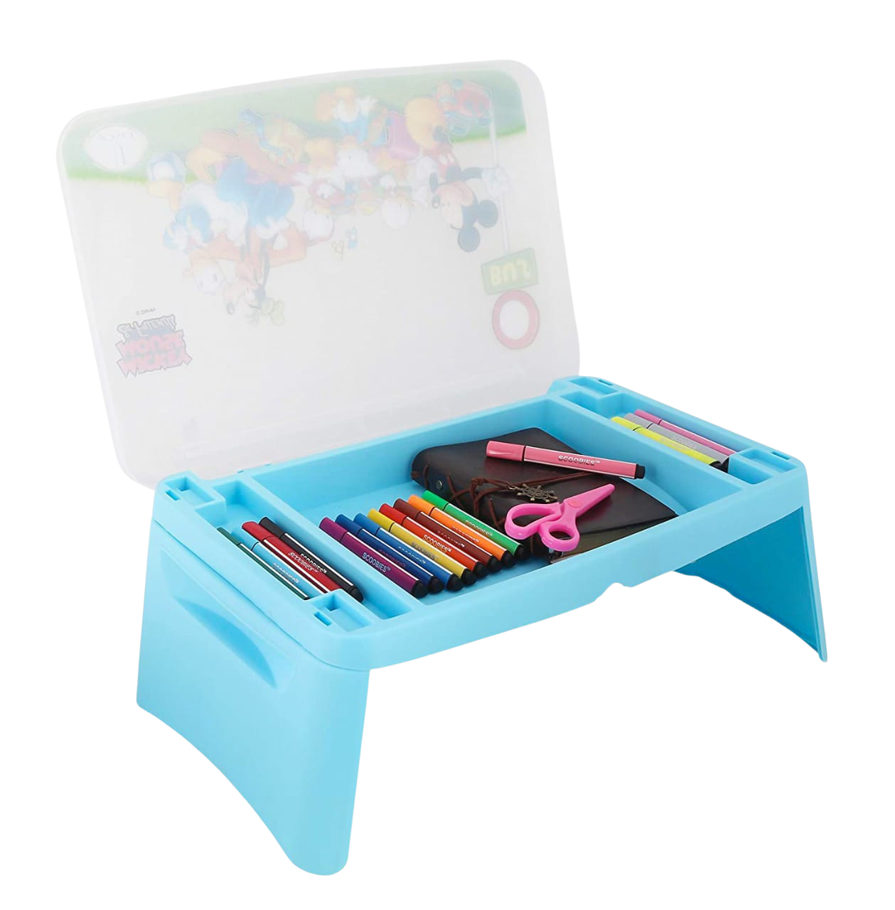 aa05e86d-64c1-4c07-a0ff-8f59f0a084f9 Blue- Portable Folding Multi Utility Compact Table Bag Cum Desk - Image 1
