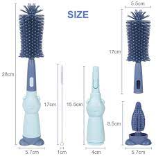 images Silicone 3-in-1 Removable Brush Multi-Purpose Cleaning Brush for Bottles Nipples and Straws Deep Cleaning - Image 3
